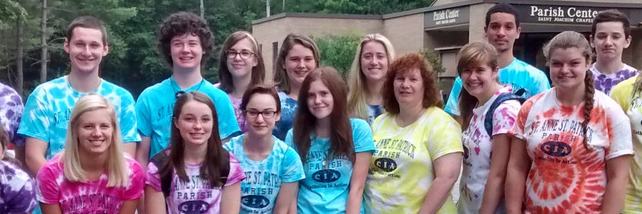 Teens from the parish youth group together.